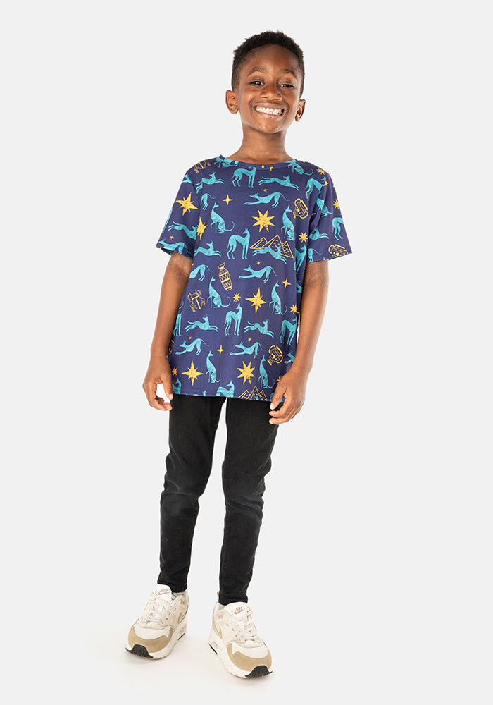Children's Egyptian Dog Print T-Shirt (Akila)