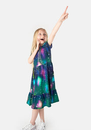 Children's Galaxy Print Cotton Dress (Stelara)
