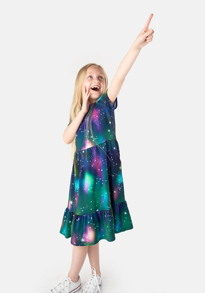 Children's Galaxy Print Cotton Dress (Stelara)