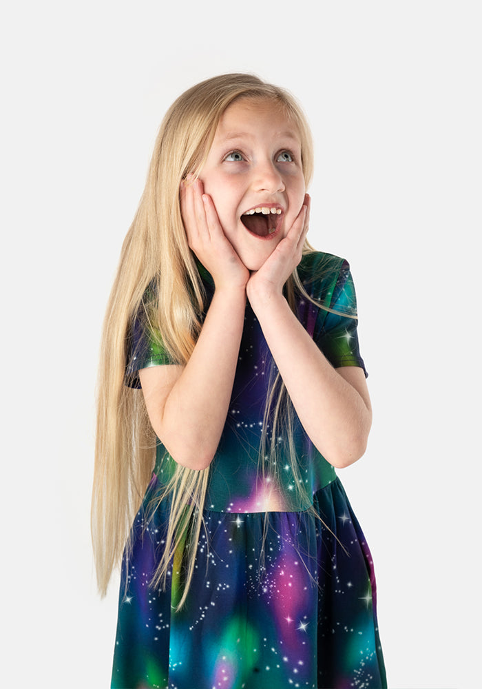 Children's Galaxy Print Cotton Dress (Stelara)