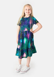 Children's Galaxy Print Cotton Dress (Stelara)