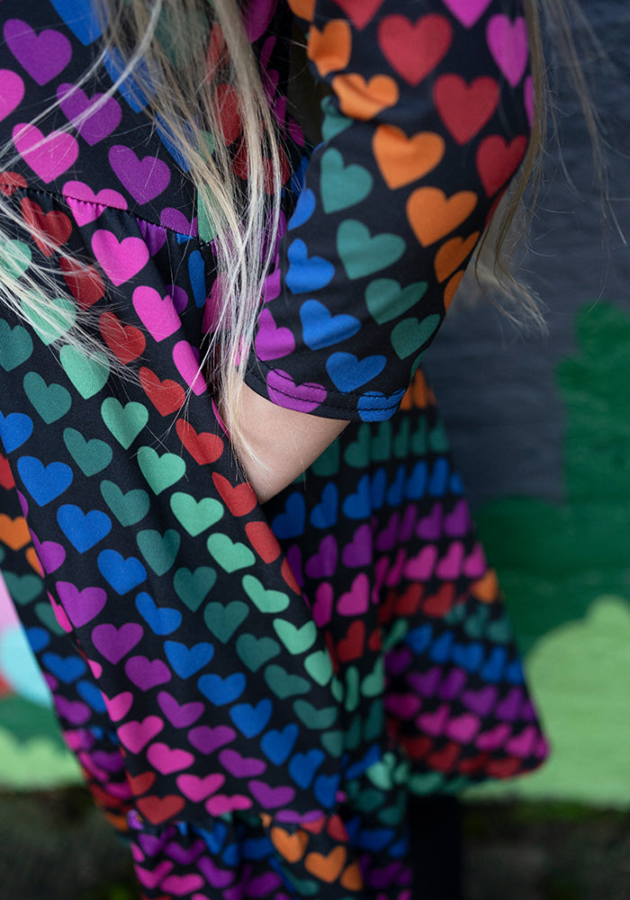 Children's Heart Conversational Print Dress (Romina)