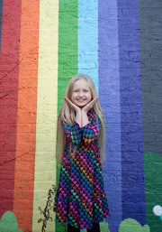 Children's Heart Conversational Print Dress (Romina)