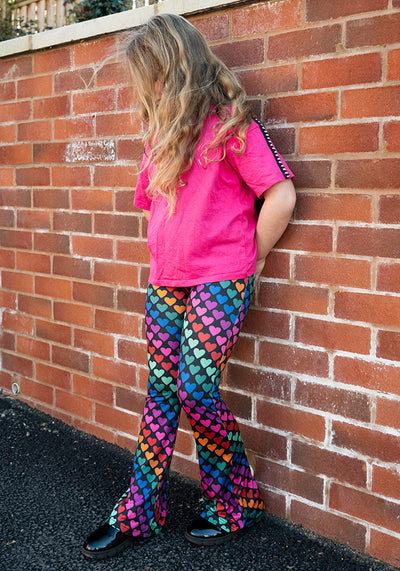 Children's Heart Conversational Print Flare Leggings