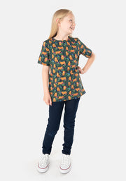 Children's Highland Cow Print Cotton T-Shirt (Heather)