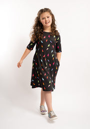 Children's Lightning Bolt Print Dress (Ardin)