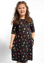 Children's Lightning Bolt Print Dress (Ardin)