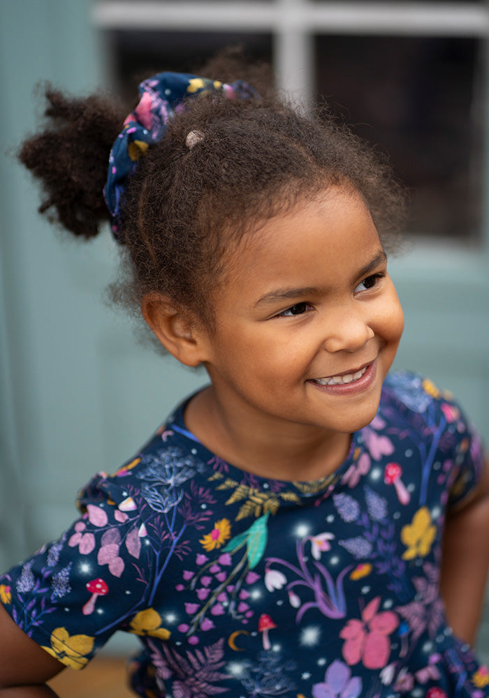 Children's Magical Moth Print Cotton Dress (Nixie)
