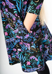 Children's Mystical Moths Print Cotton Dress (Fienna)