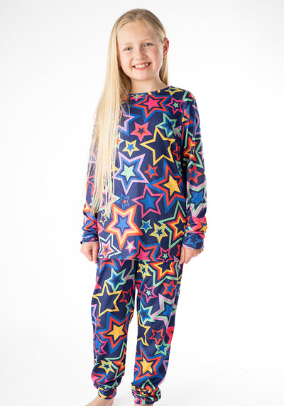 Children's Navy Starburst Print Pyjama Set (Ara)