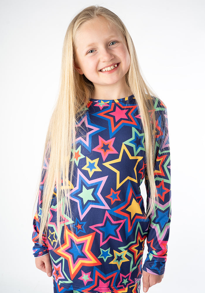 Children's Navy Starburst Print Pyjama Set (Ara)