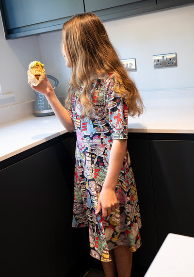 Children's Patisserie Print Dress (Sugar)