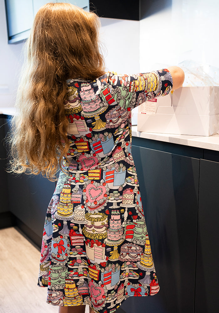 Children's Patisserie Print Dress (Sugar)