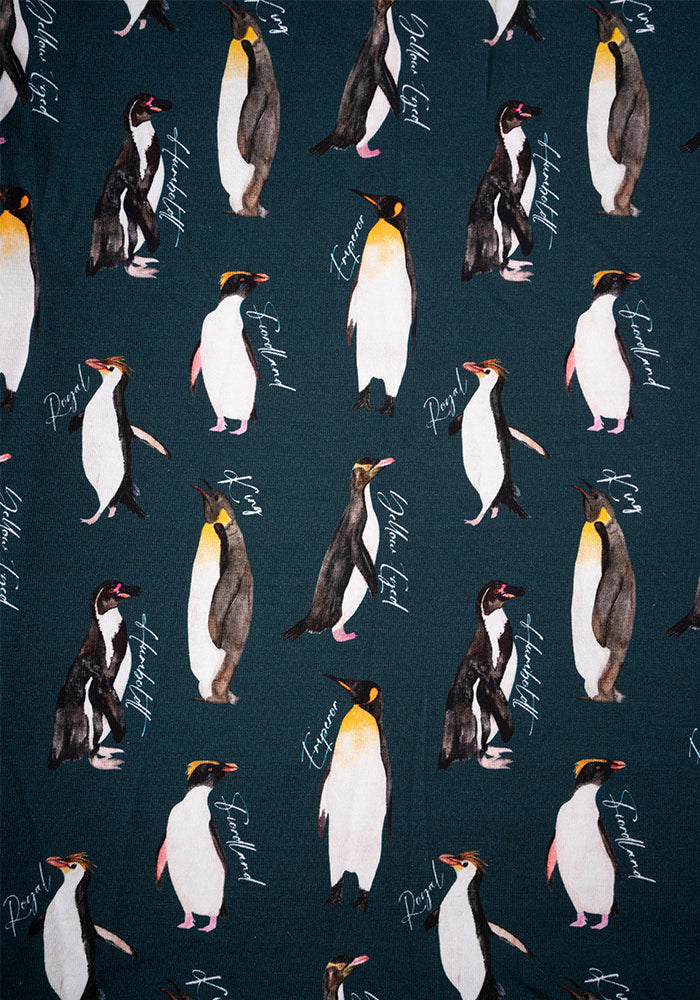 Opaline Penguin Print Cotton Midi Dress