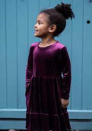 Children's Plum Tier Hem Dress (Raeve)