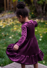 Children's Plum Tier Hem Dress (Raeve)