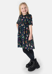 Children's Rabbit Story Print Cotton Dress (Bea)