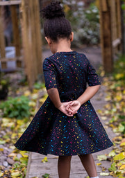 Children's Rainbow Dot Foil Print Dress (Cosmos)