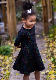 Children's Rainbow Dot Foil Print Dress (Cosmos)