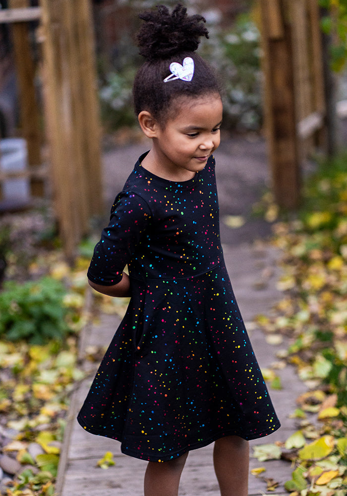 Children's Rainbow Dot Foil Print Dress (Cosmos)