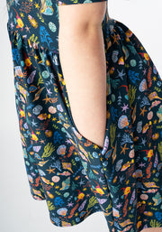 Children's Sea Life Print Cotton Dress (Harbor)