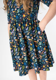 Children's Sea Life Print Cotton Dress (Harbor)