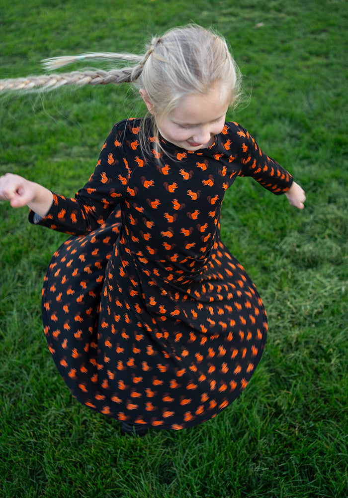 Children's Squirrel Print Cotton Dress (Abel)