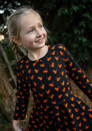 Children's Squirrel Print Cotton Dress (Abel)