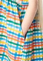 Children's Summer Painted Check Print Cotton Dress (Skye)