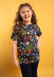 Children's Tropical Coral Print T-Shirt (Pearl)