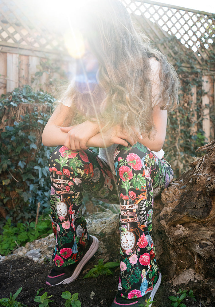Children's Wonderland Print Flare Leggings