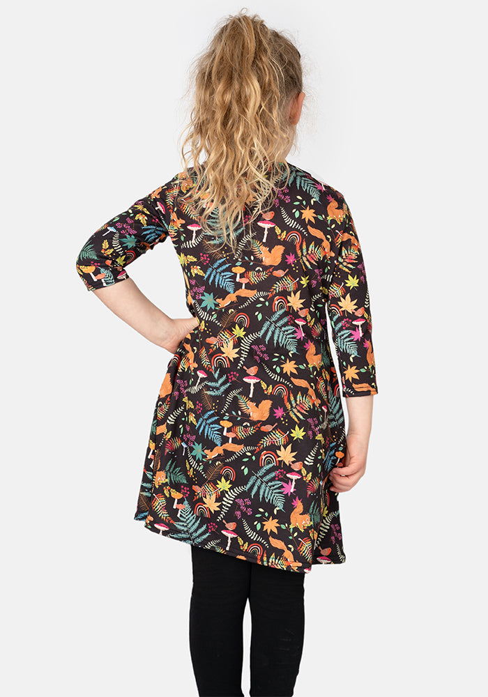 Children's Woodland Rainbow Print Dress (Dakota)