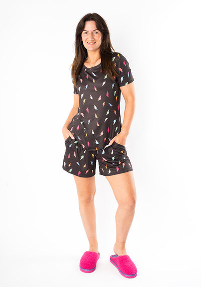 Chrissy Lightning Bolt Print Short Pyjama Set