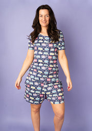 Chrissy Vintage Caravan Print Pyjama Set