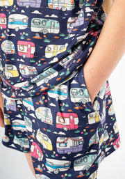 Children's Vintage Caravan Print Pyjama Set (Chrissy)