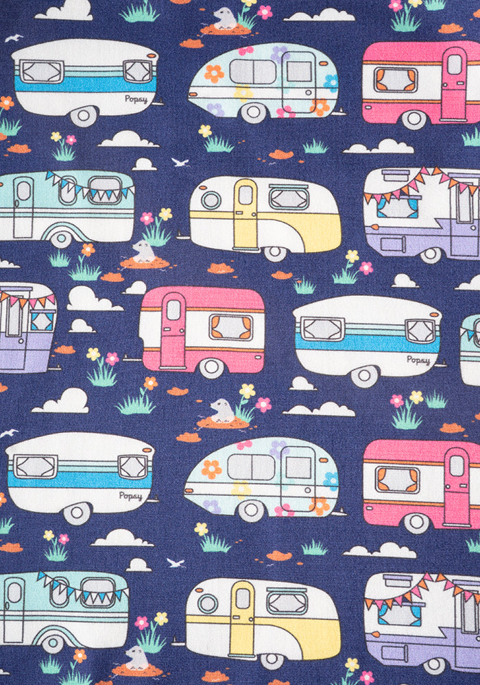 Second angle of Chrissy Vintage Caravan Print Pyjama Set