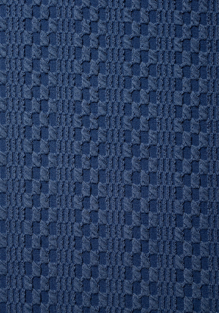 Christa Navy Textured Jacquard Dress