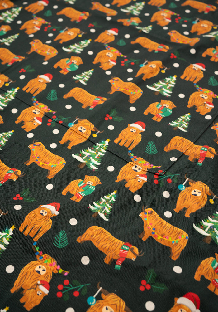 Christmas Cows Print Apron
