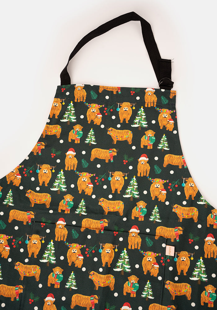Christmas Cows Print Apron