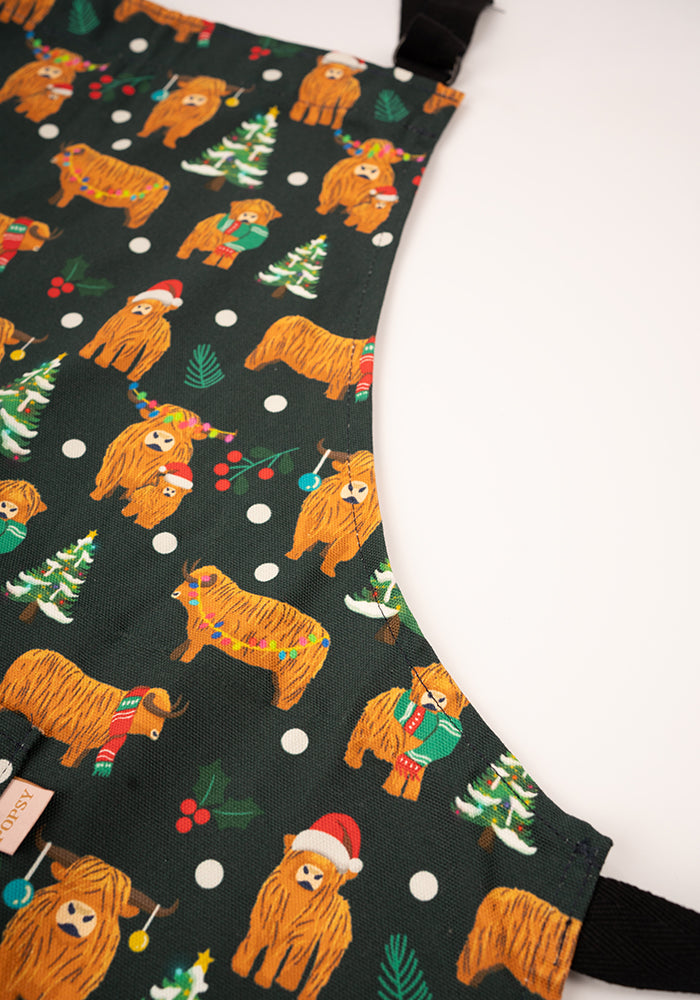 Christmas Cows Print Apron