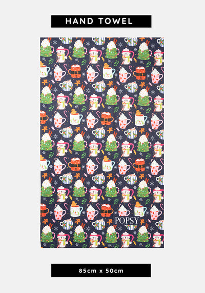 Christmas Mug Print Hand Towel