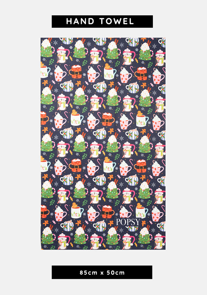 Christmas Mug Print Hand Towel