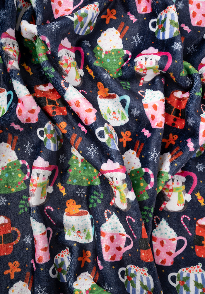 Pop-under Christmas Mug Print Plush Blanket