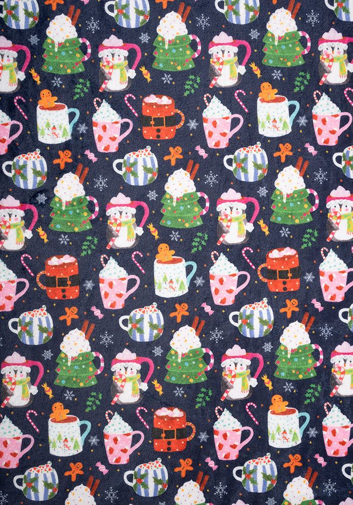 Pop-under Christmas Mug Print Plush Blanket