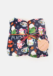 Pop-under Christmas Mug Print Plush Blanket