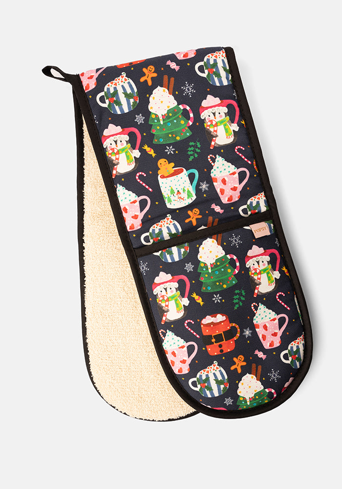 Christmas Mugs Print Oven Glove