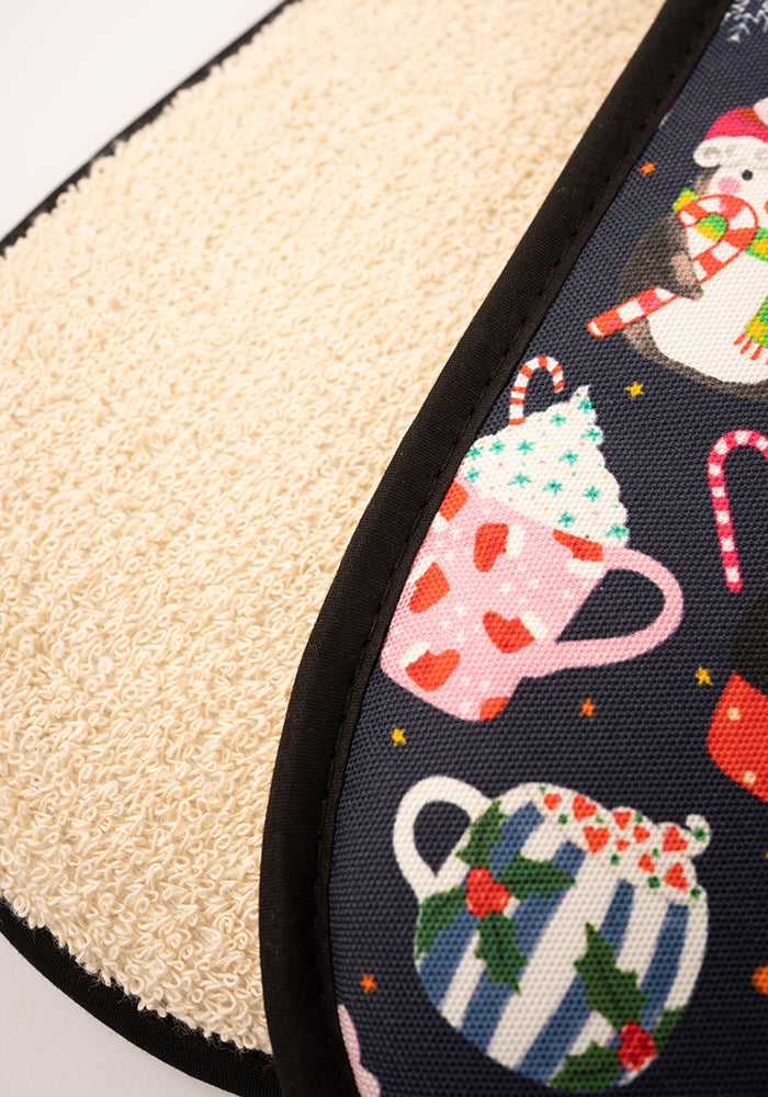 Christmas Mugs Print Oven Glove