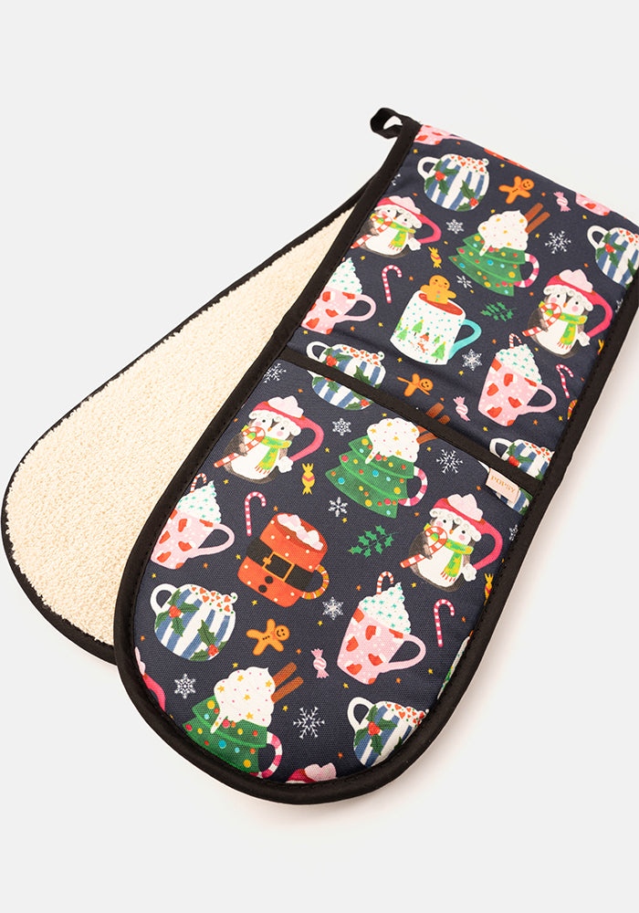 Christmas Mugs Print Oven Glove