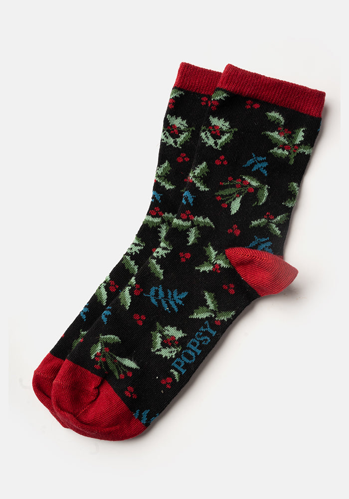 3 Pack Holly, Gingerbread & Robin Knit Socks