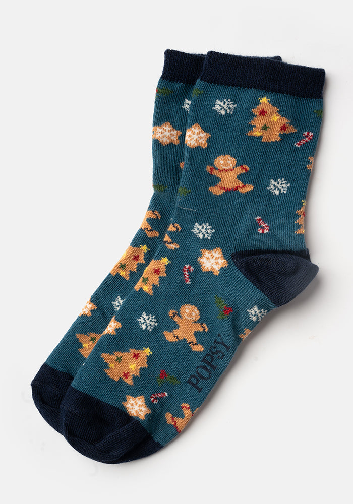 3 Pack Holly, Gingerbread & Robin Knit Socks